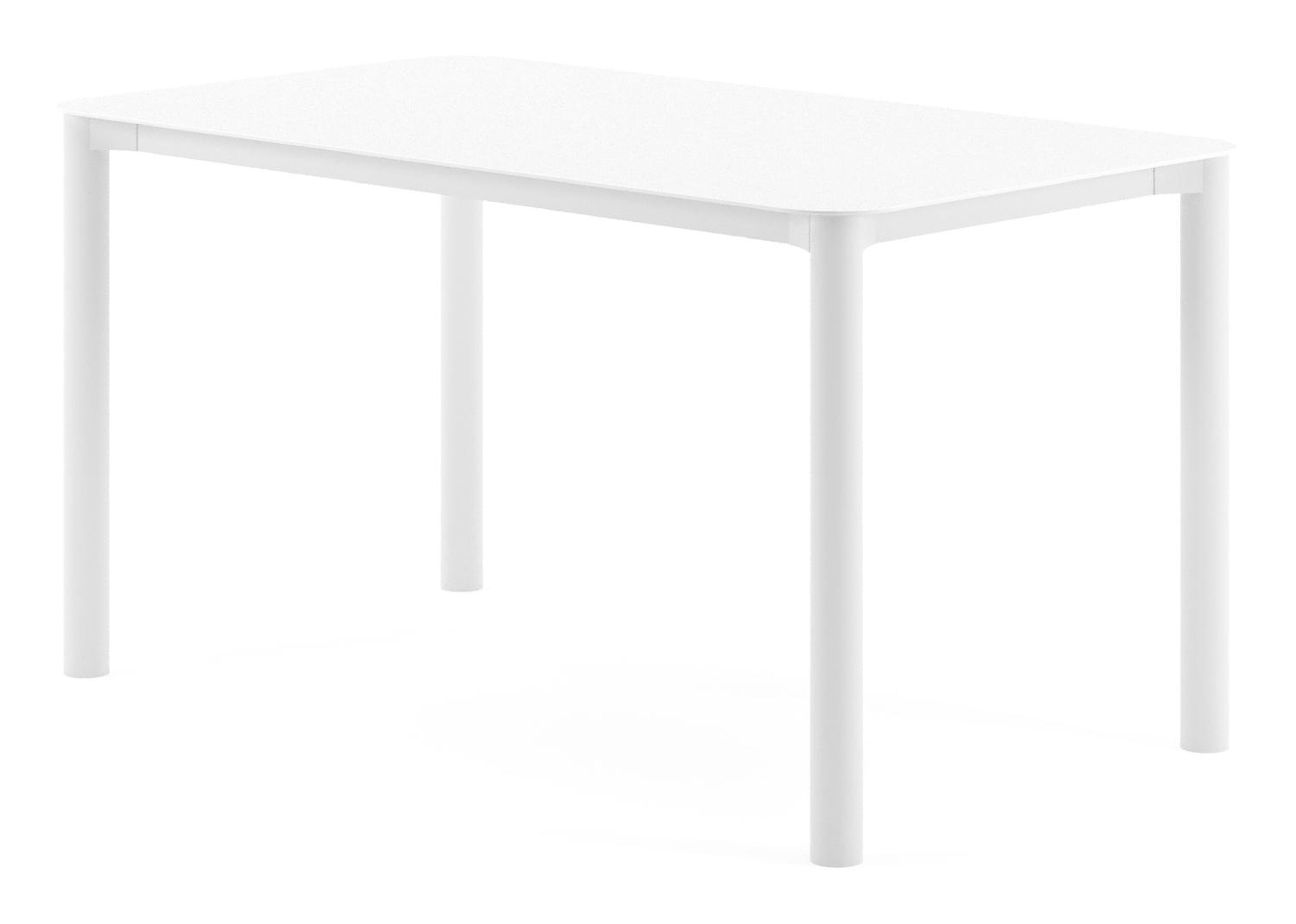 Orso tuintafel rechthoekig afgerond in wit aluminium en volkeramiek Arctic White - L 140 x B 80 x H 74.5 cm
