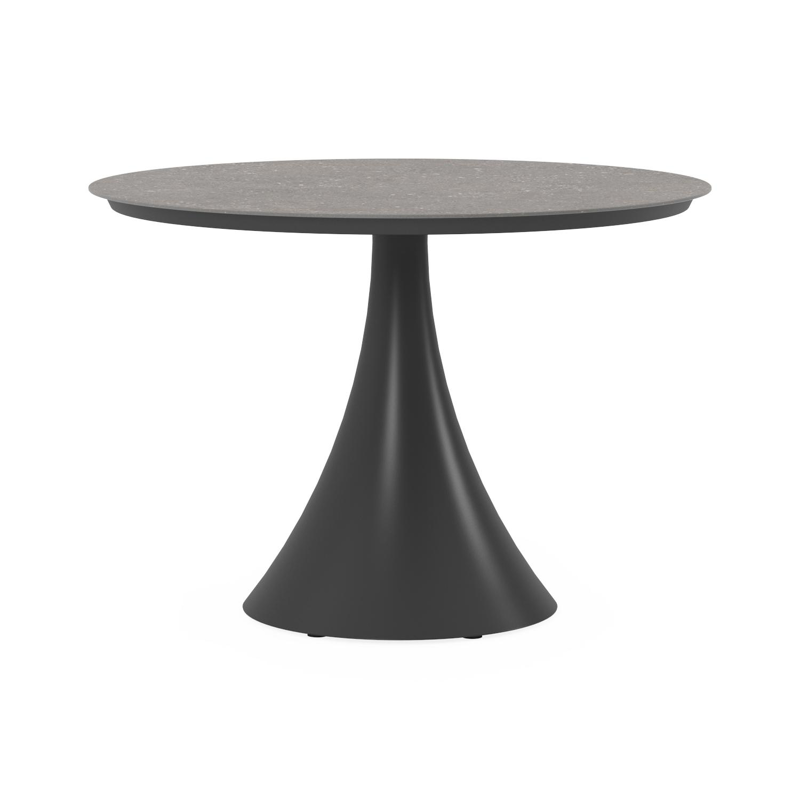 Fano tuintafel rond in zwart aluminium en volkeramiek wulong - Dia. 110 x H 75 cm