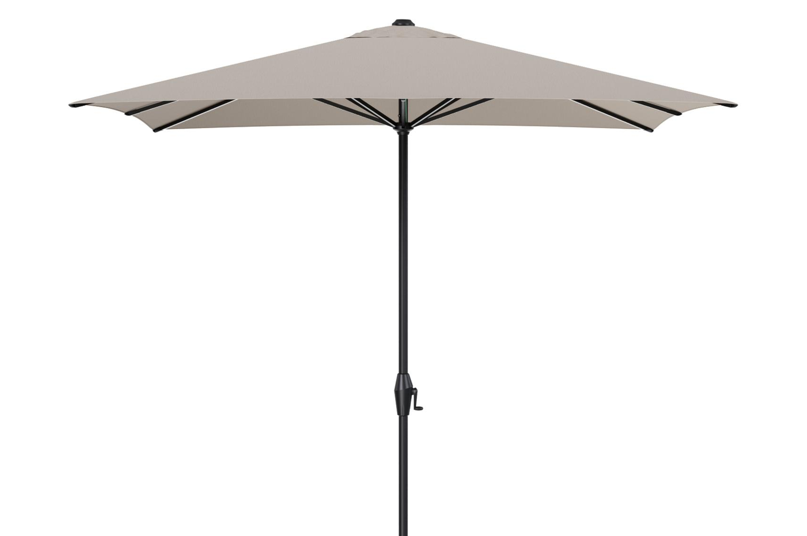 Viola staanparasol in zwart aluminium en Weather+ Softtouch beige parasoldoek - L1 300 x L2 300 cm (zonder voet)
