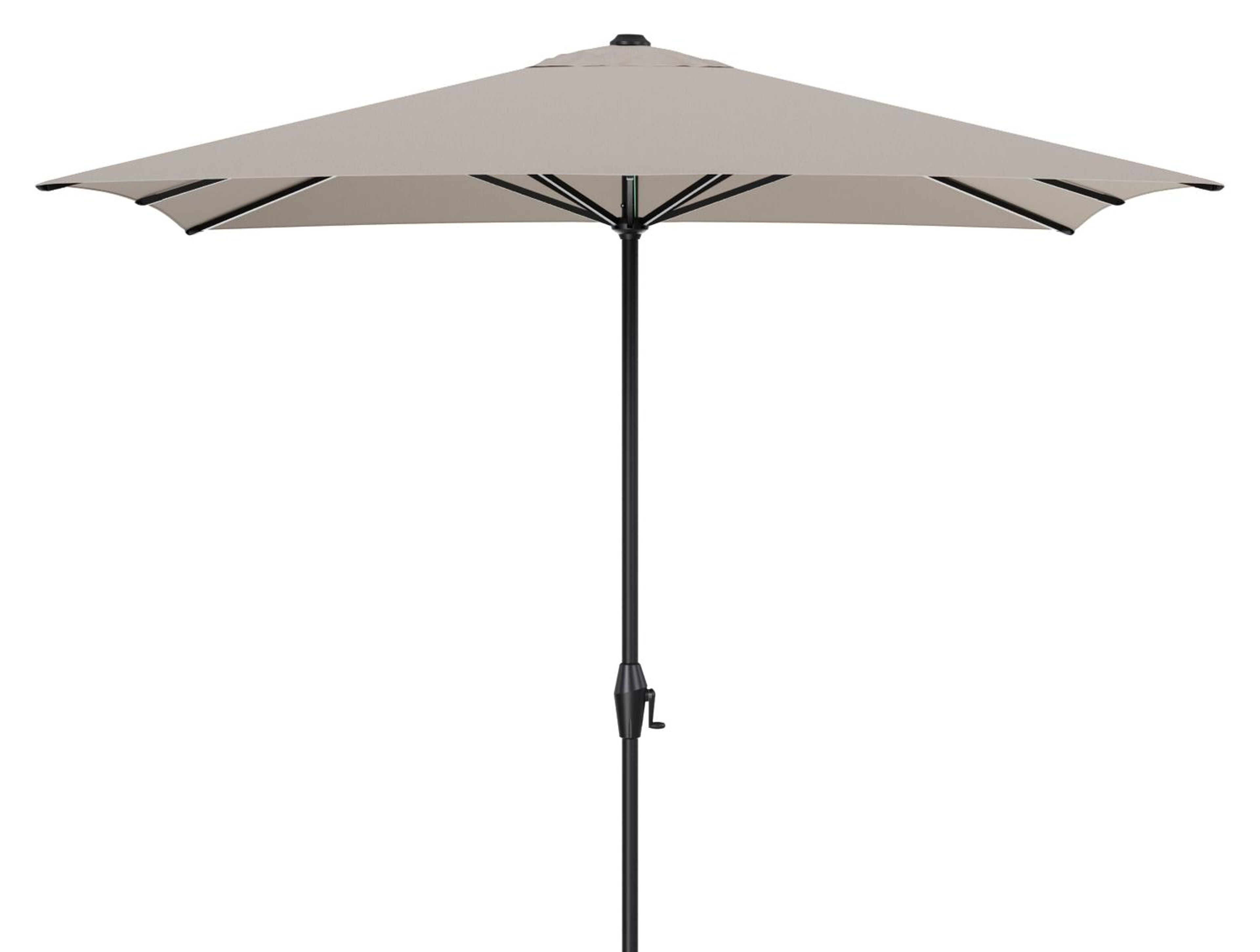 Viola staanparasol in zwart aluminium en Weather+ Softtouch beige parasoldoek - L1 300 x L2 300 cm (zonder voet)