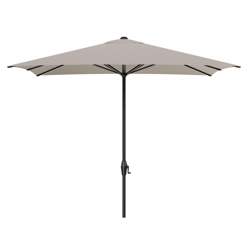 Viola staanparasol in zwart aluminium en Weather+ Softtouch beige parasoldoek - L1 300 x L2 300 cm (zonder voet)