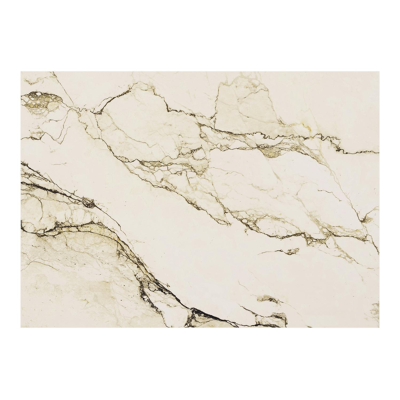 Cirello bijzettafel in wit aluminium en colorado dunes volkeramiek - L 70 x B 80 x H 66 cm