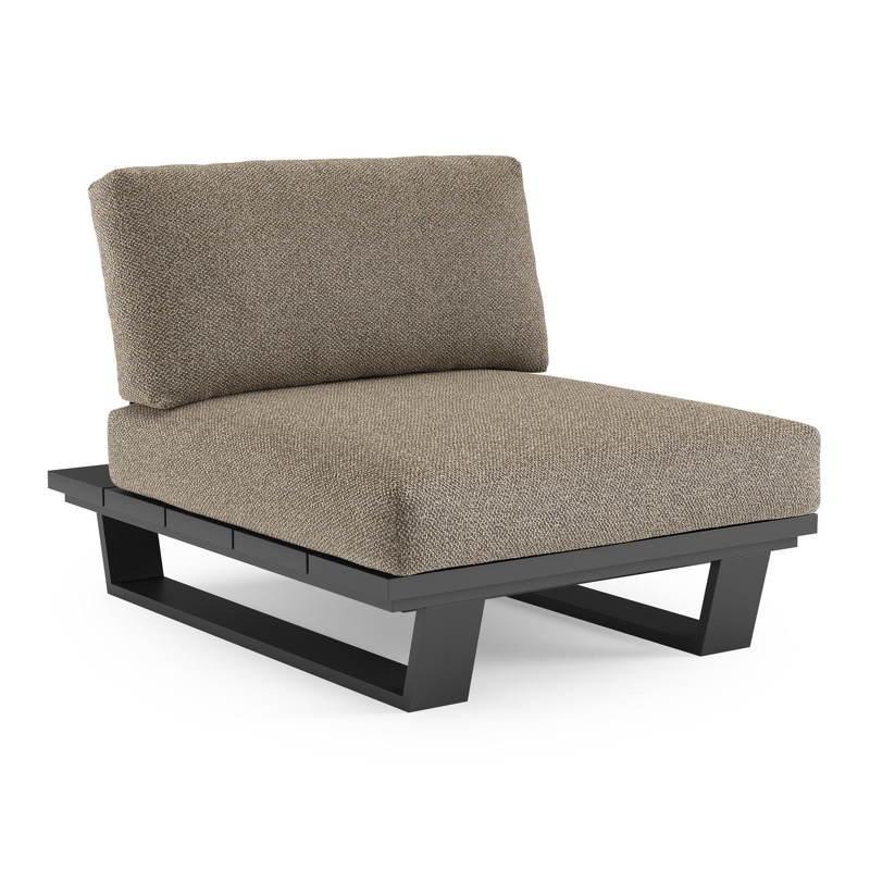 Fauteuil de jardin Pagino en aluminium noir et coussins en all weather cosytica madagascar burch