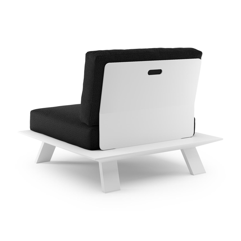 Fauteuil de jardin Cesano en aluminium blanc et coussin en all weather Sunbrella® luxe lopi baribal