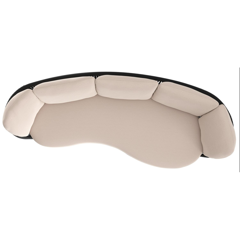 Lupino loungebank in zwart aluminium en zwart verticaal geweven luxe vlakke brede rope met wander pilat all weather sunbrella® luxe kussen