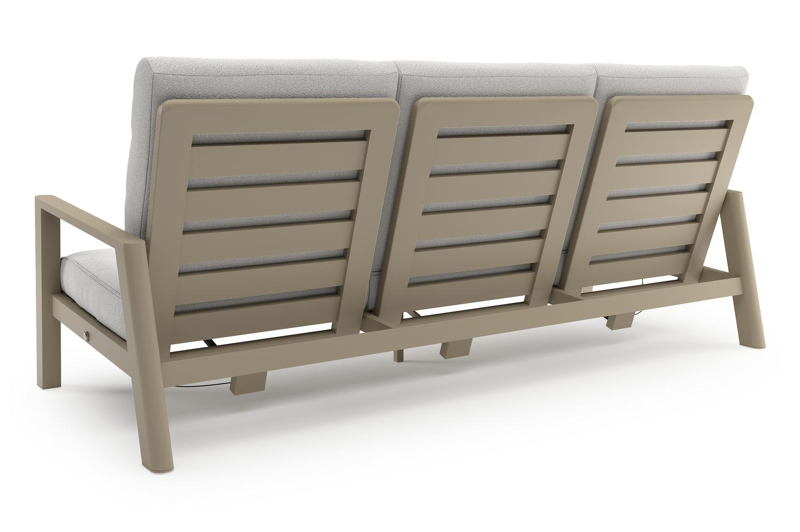 Cirello loungeset in beige aluminium met soul optik all weather solica kussen