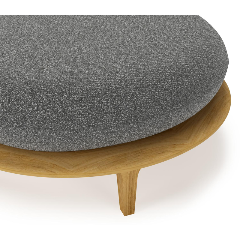 Bomero poef in teak met catania black all weather cosytica kussen