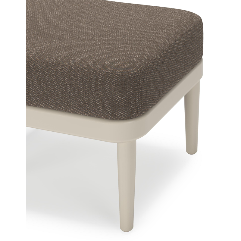 Pouf Orso en aluminium beige et coussins en all weather sunbrella® luxe Lopi Coconut