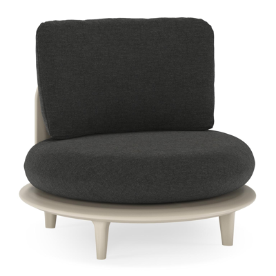 Fauteuil de jardin Bomero en aluminium beige et coussins en all weather sunbrella® luxe chartres sooty