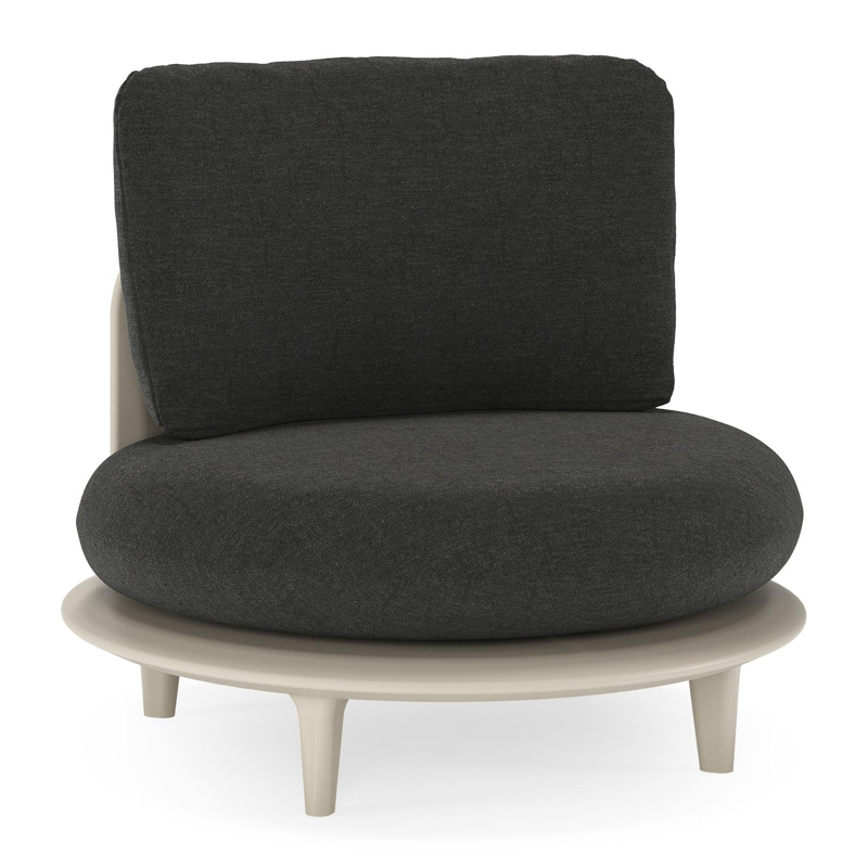 Bomero loungestoel in beige aluminium met chartres sooty all weather sunbrella® luxe kussen