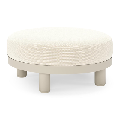 Donato lounge poef in beige aluminium met all weather cosytica Althea Off White kussen