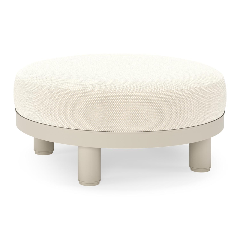 Donato lounge poef in beige aluminium met all weather cosytica Althea Off White kussen