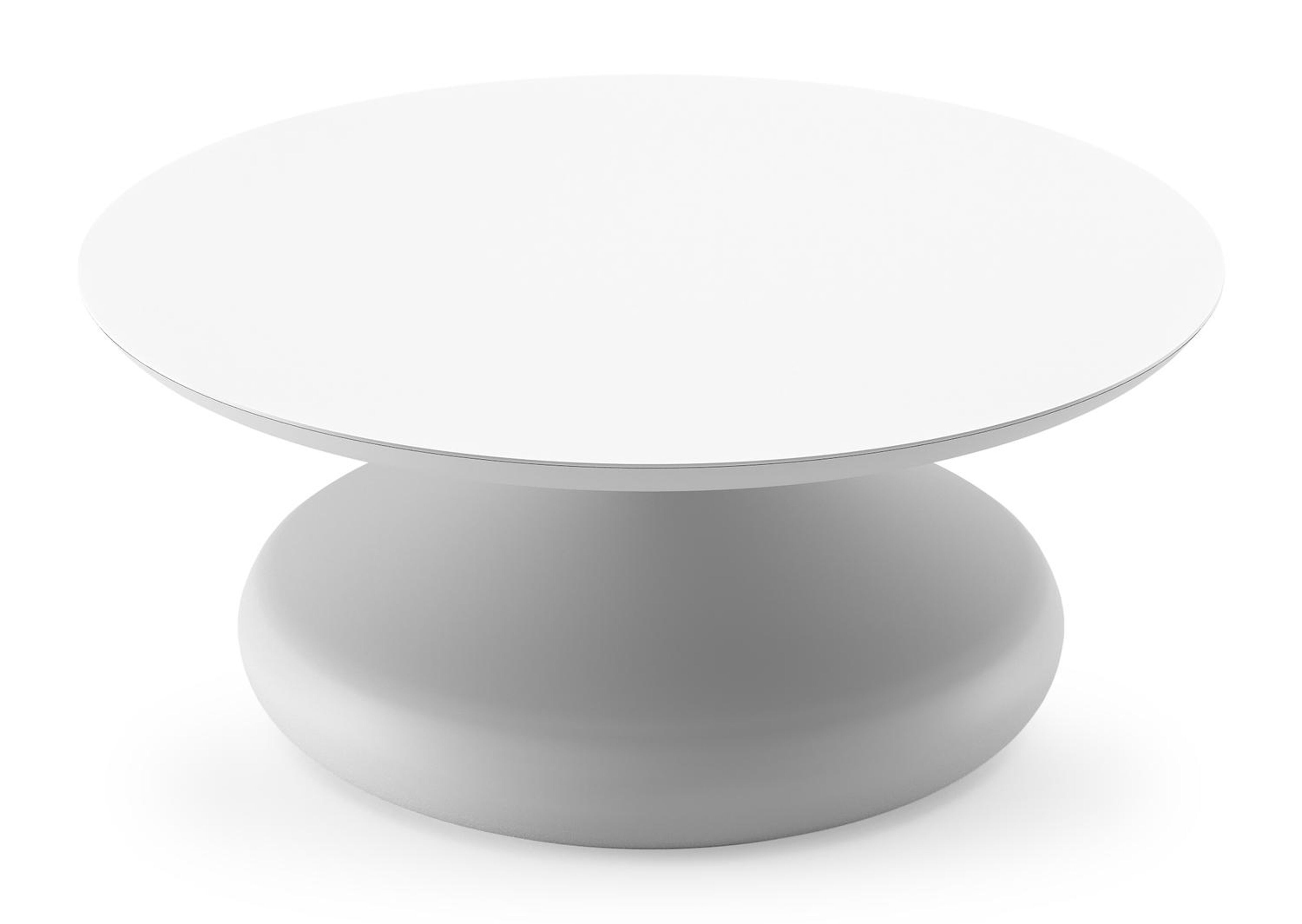 Bomero loungetafel rond in wit aluminium en volkeramiek Arctic White - Dia. 84 x H 32.2 cm