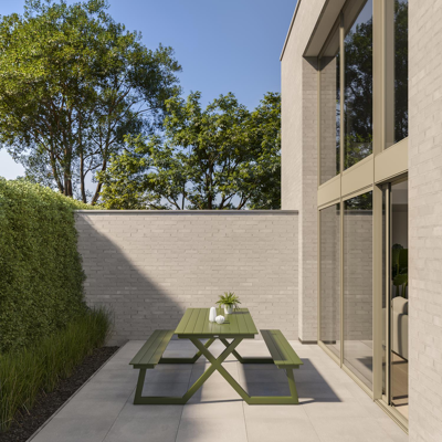 Mundo picknicktafel in groen aluminium - L 200 x B 174 x H 75 cm