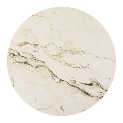 Fano tuintafel rond in wit aluminium en volkeramiek colorado dunes - Dia. 130 x H 75 cm