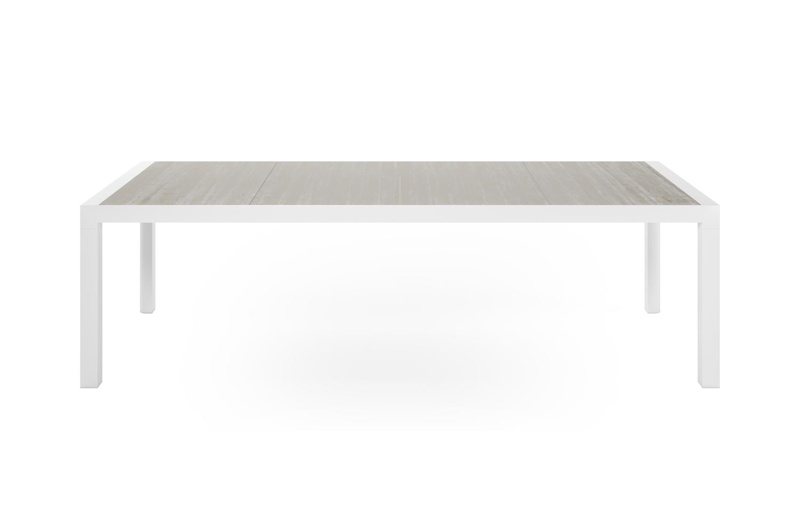 Madura tuintafel in wit aluminium en volkeramiek grijs - L 255 x B 100 x H 74 cm