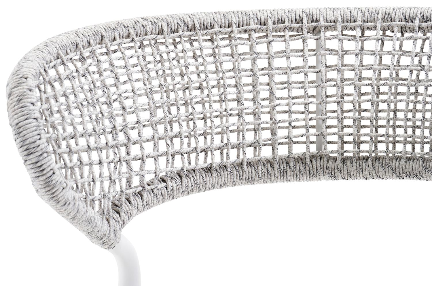 Donato XL stapelbare tuinstoel in wit aluminium en grijs wicker