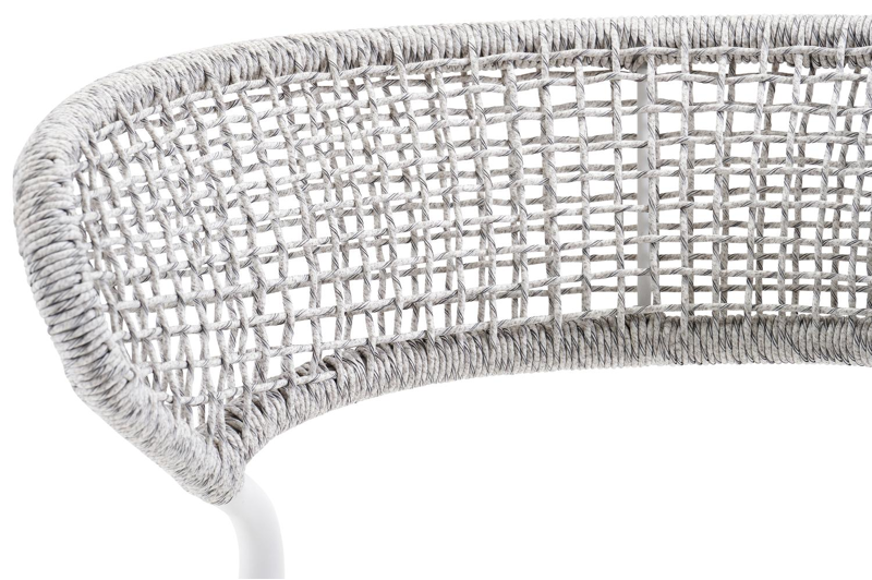 Donato XL stapelbare tuinstoel in wit aluminium en grijs wicker