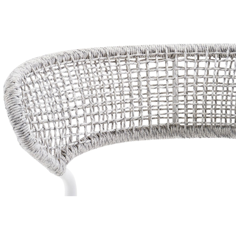 Donato XL stapelbare tuinstoel in wit aluminium en grijs wicker