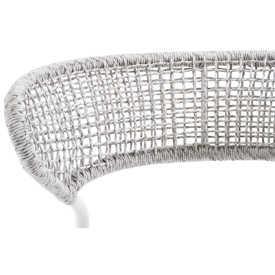 Donato XL stapelbare tuinstoel in wit aluminium en grijs wicker