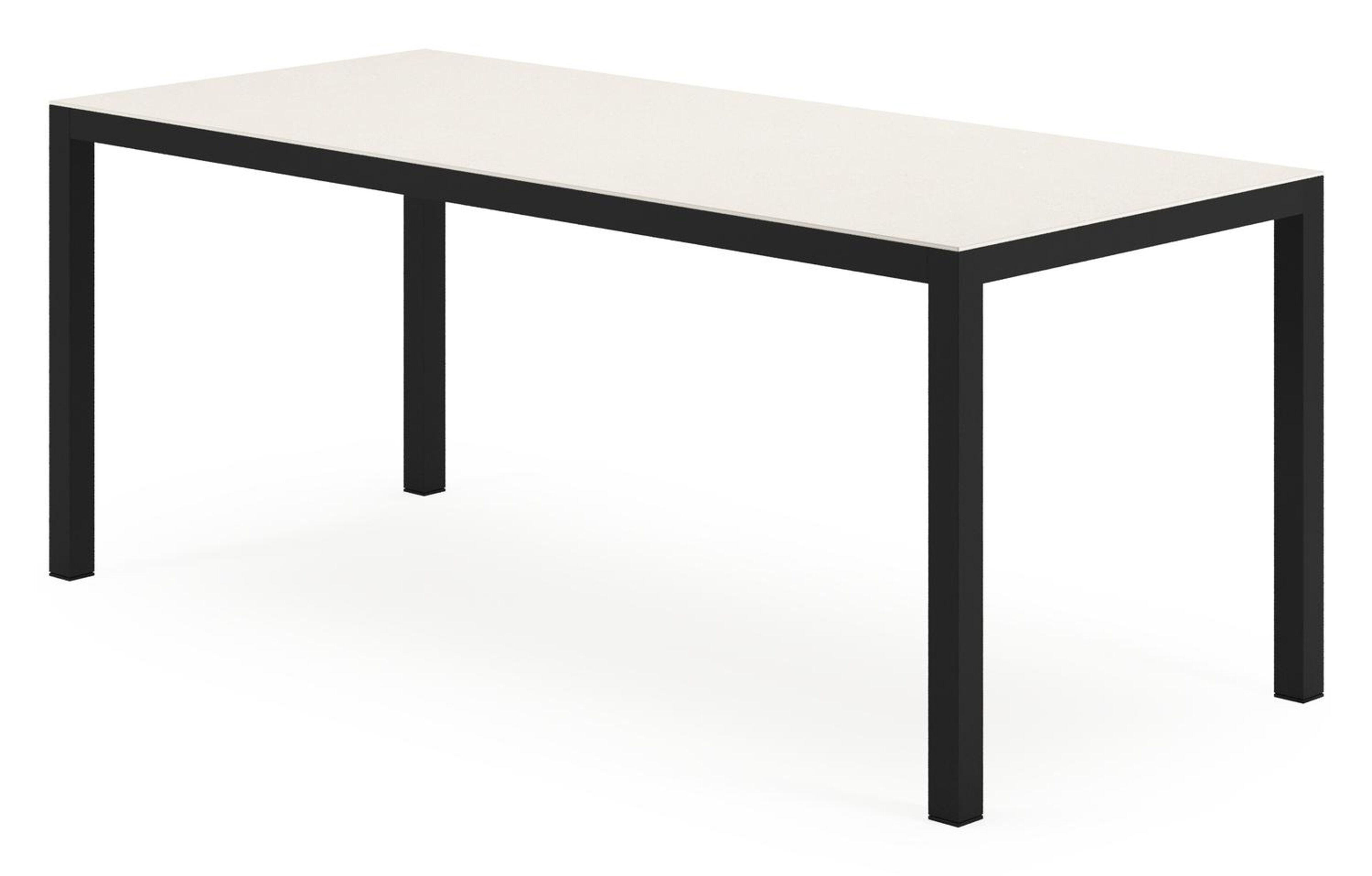 Feltro tuintafel in zwart aluminium en Crema Minerale sintered stone - L 180 x B 80 x H 74 cm
