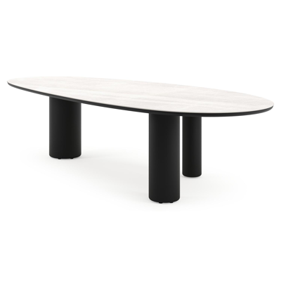 Amico tuintafel mango in zwart aluminium en volkeramiek Taj Mahal - L 320 x B 140 x H 73.5 cm