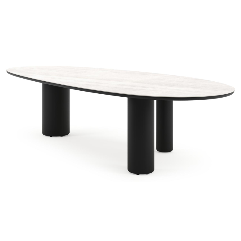 Amico tuintafel mango in zwart aluminium en volkeramiek Taj Mahal - L 320 x B 140 x H 73.5 cm