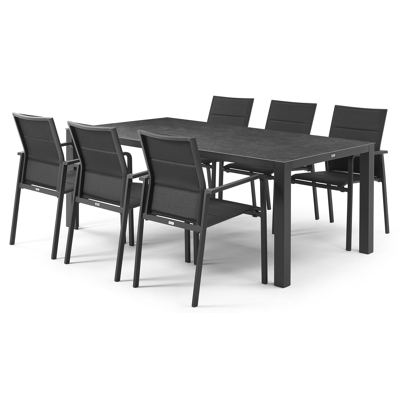 Tafelblad in volkeramiek op glas - Grijs - L 200  x B 100 cm