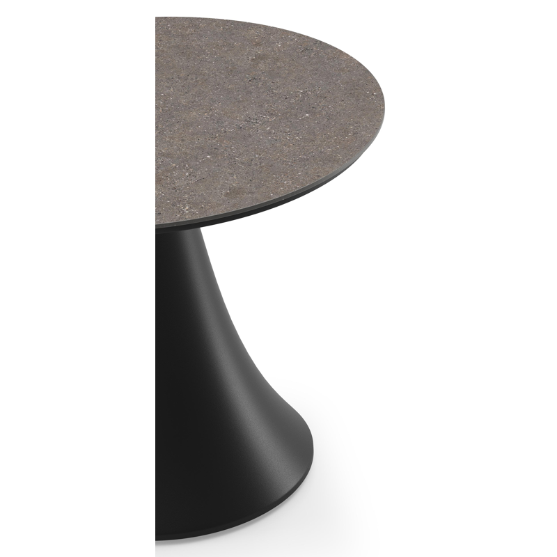 Fano low dining loungetafel in zwart aluminium en volkeramiek wulong - Dia. 65 x H 55 cm