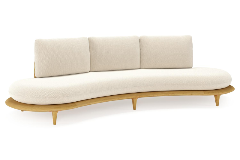 Bomero loungebank in teak met althea off white all weather cosytica kussen