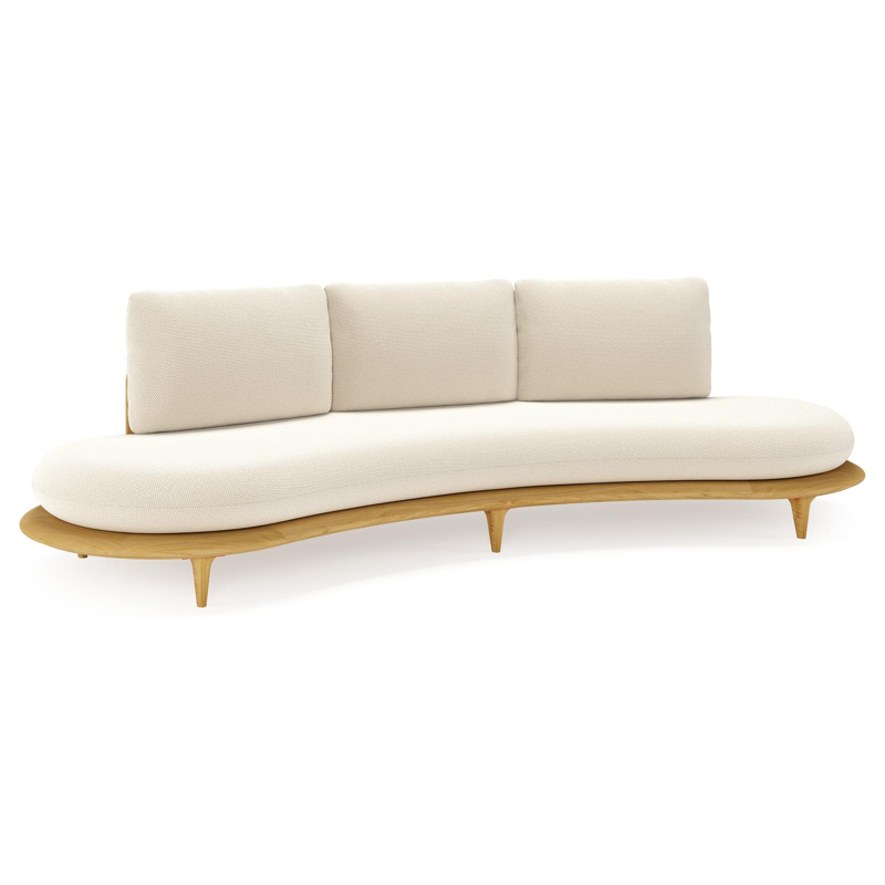 Bomero loungebank in teak met althea off white all weather cosytica kussen