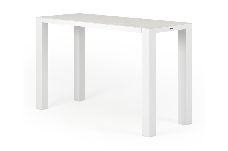 Nano tuintafel in wit aluminium en volkeramiek shilin - L 170 x B 70 x H 106 cm