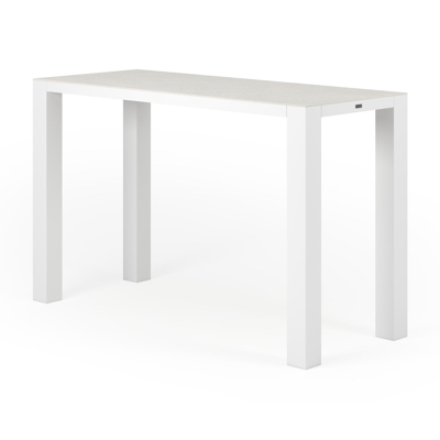 Nano tuintafel in wit aluminium en volkeramiek shilin - L 170 x B 70 x H 106 cm