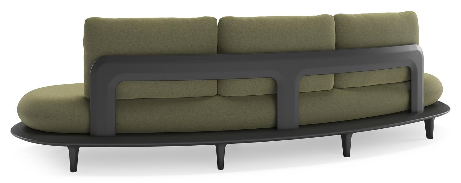 Bomero loungebank in zwart aluminium met heritage leaf all weather sunbrella® luxe kussen