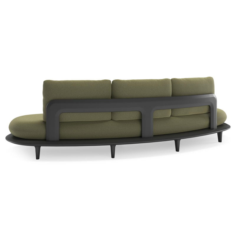 Bomero loungebank in zwart aluminium met heritage leaf all weather sunbrella® luxe kussen