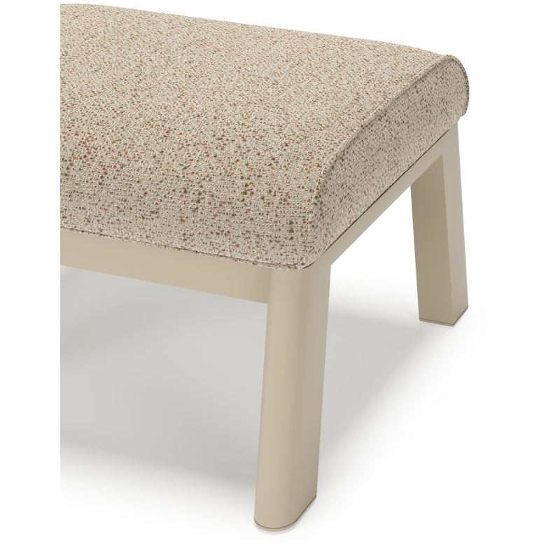 Cirello poef in beige aluminium met bora jungle all weather cosytica kussen