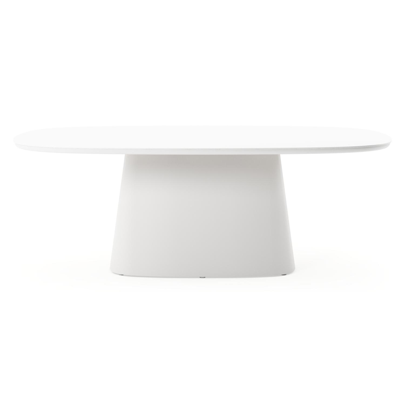 Amico tuintafel bombo xl in wit aluminium en volkeramiek Arctic White - L 210 x B 148 x H 73.5 cm