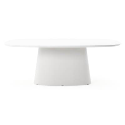 Amico tuintafel bombo xl in wit aluminium en volkeramiek Arctic White - L 210 x B 148 x H 73.5 cm