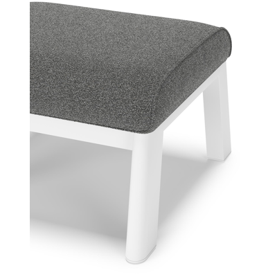 Cirello poef in wit aluminium met catania black all weather cosytica kussen