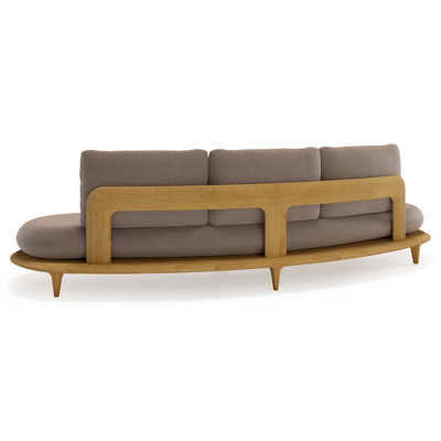 Bomero loungeset in teak met savane earth all weather sunbrella® luxe kussen