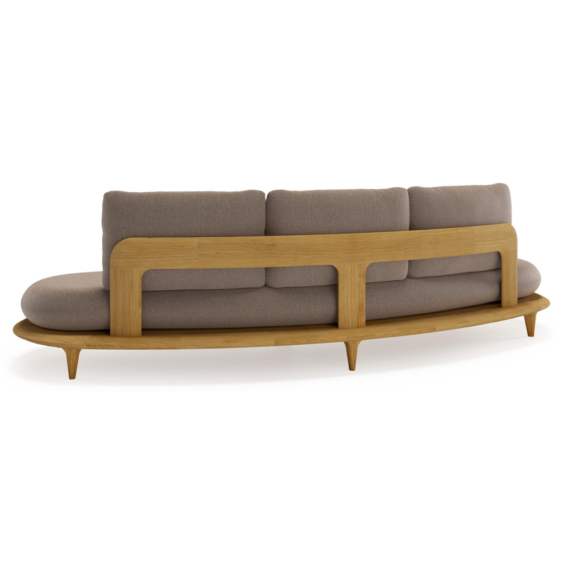 Bomero loungeset in teak met savane earth all weather sunbrella® luxe kussen