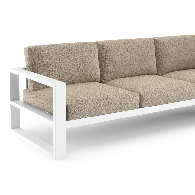 Verato loungebank in wit aluminium met bora jungle all weather cosytica kussen