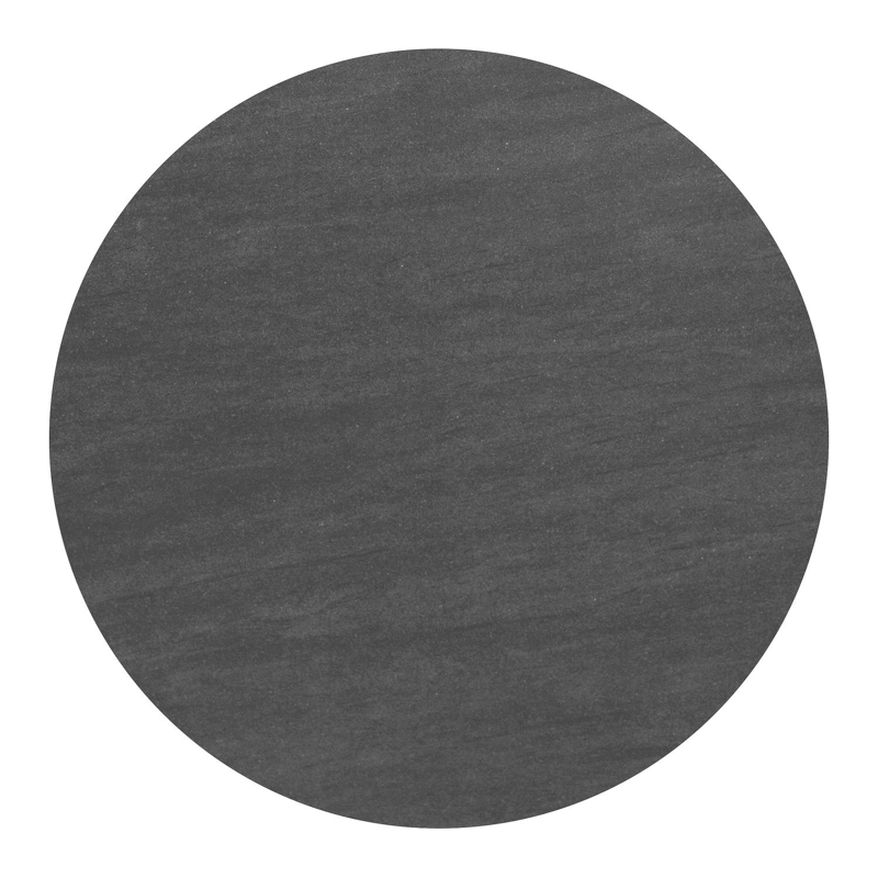 Fano tuintafel rond in wit aluminium en volkeramiek Basalt Black - Dia. 130 x H 75 cm