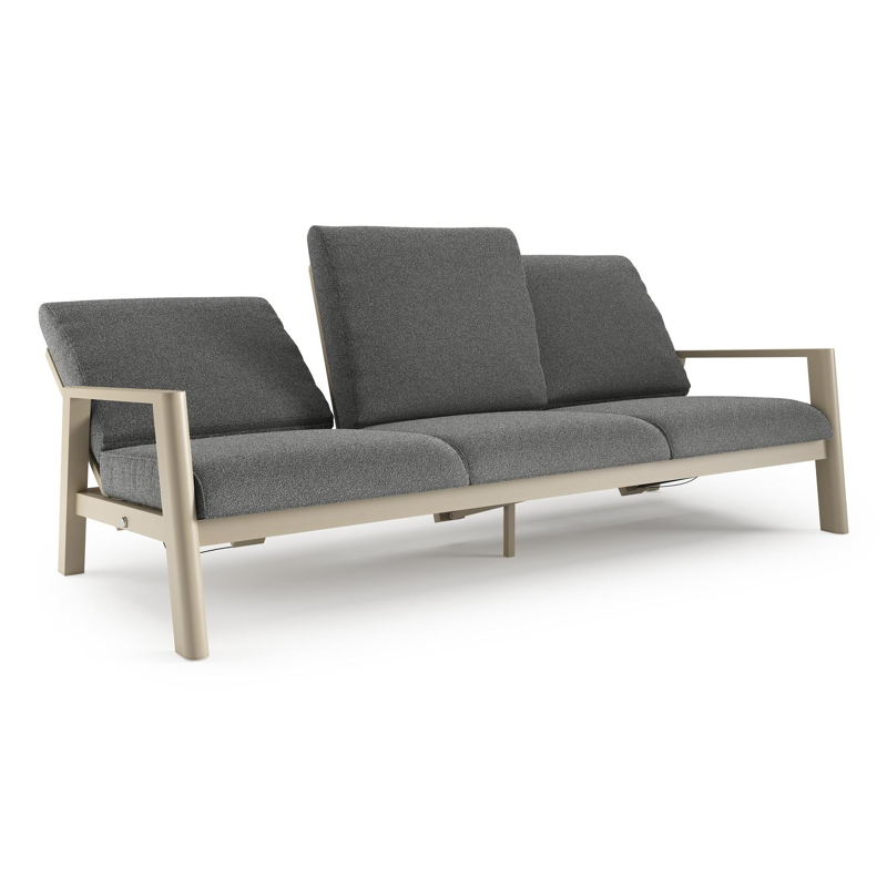 Cirello loungebank in zwart aluminium met catania black all weather cosytica kussen