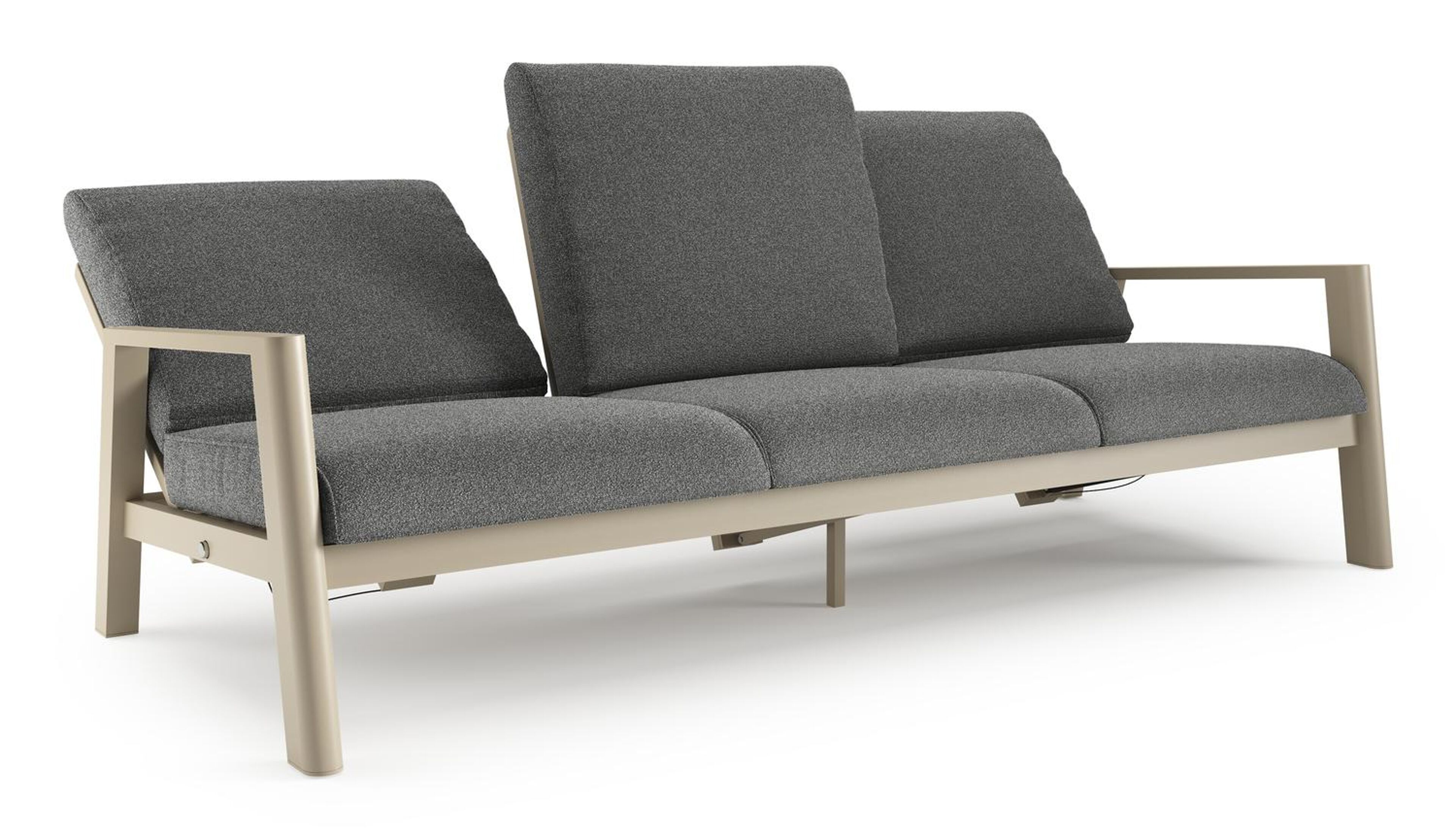 Cirello loungebank in zwart aluminium met catania black all weather cosytica kussen