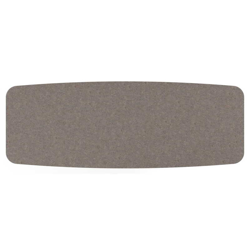 Table de jardin Lacrima forme de bateau en aluminium beige et céramique pleine Wulong - Lg. 315 x Lrg. 115 x Haut. 73 cm