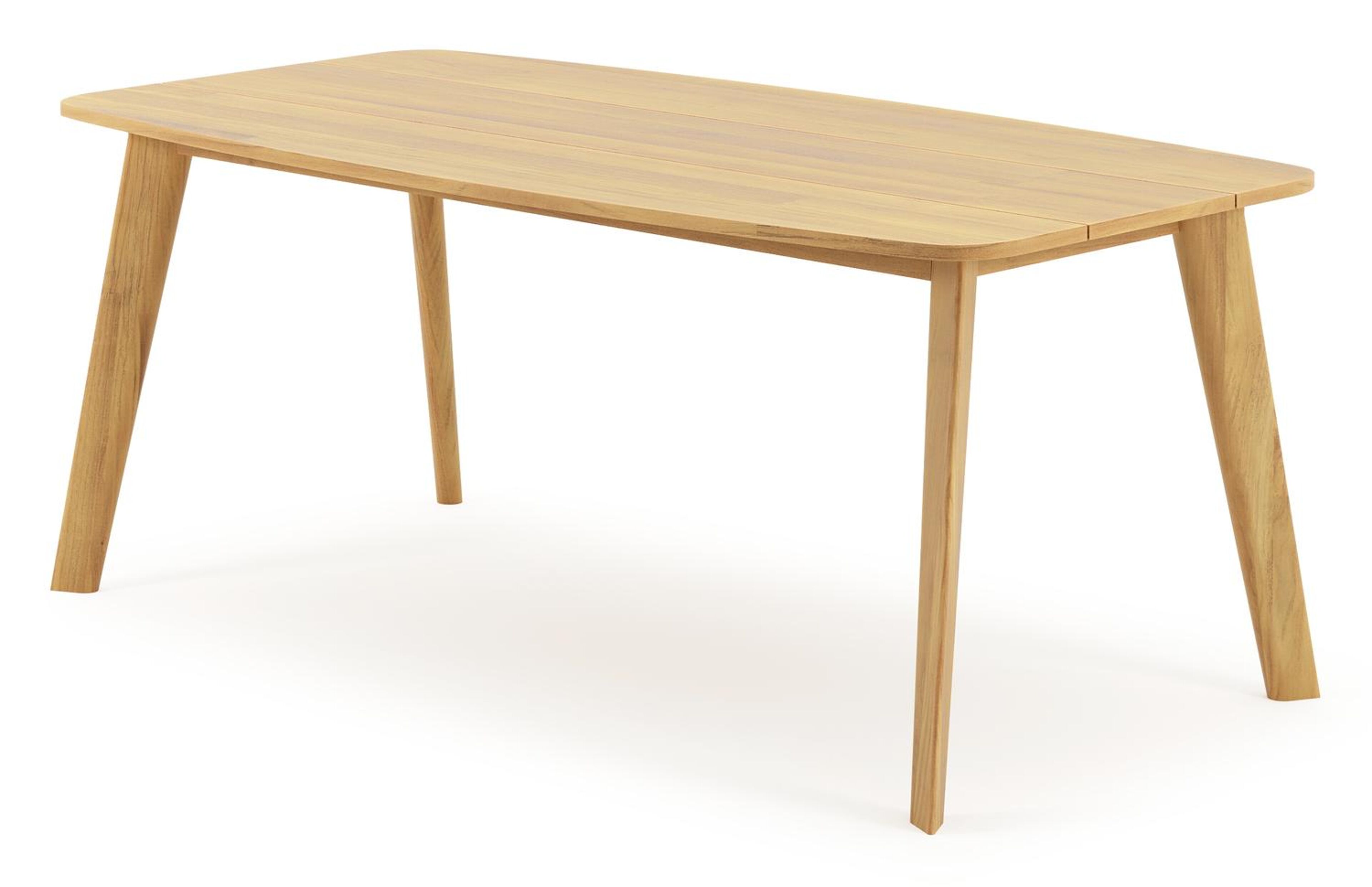 Table de jardin Lacrima forme de bateau en teck - Lg. 180 x Lrg. 95 cm