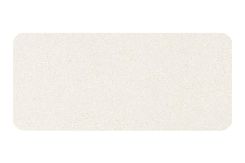 Table de jardin Orso rectangulaire arrondi en aluminium blanc et céramique pleine beige - Lg. 180 x Lrg. 80 x Haut. 75 cm