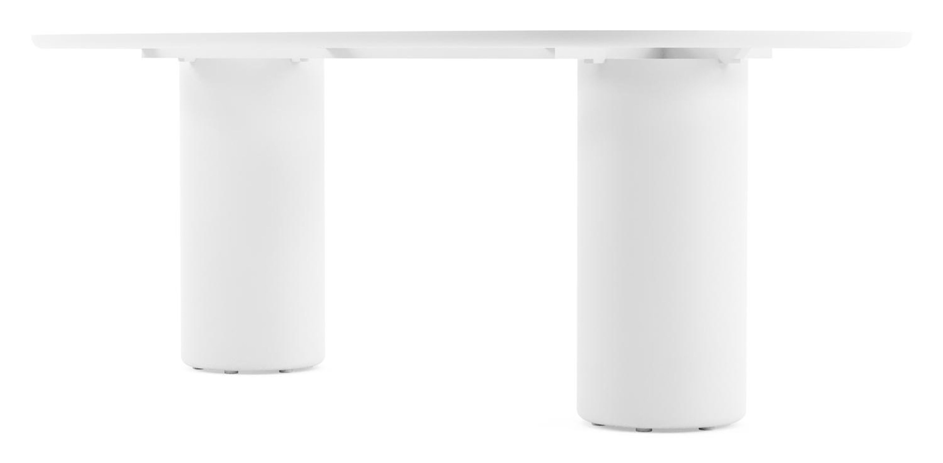 Table de jardin Amico bombo en aluminium blanc et céramique pleine Shilin - Lg. 210 x Lrg. 110 x Haut. 74 cm