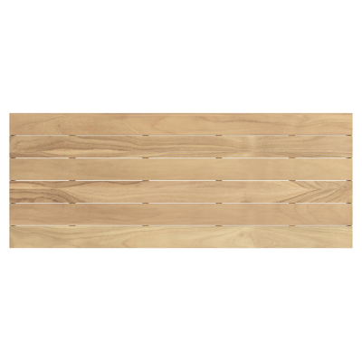 Table de jardin Como rectangulaire en aluminium beige et teck - Lg. 280 x Lrg. 110 x Haut. 73 cm